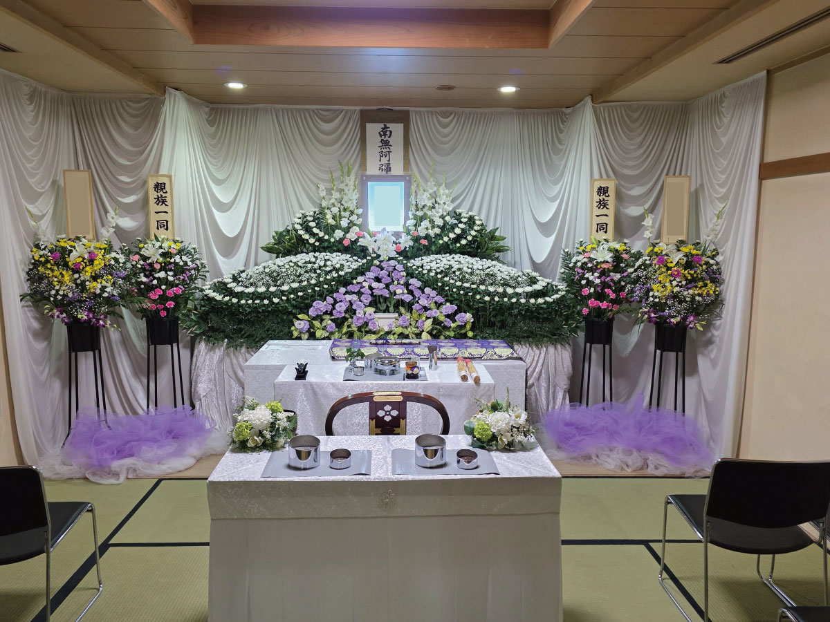 大阪市生野区での一日葬プラン・生花祭壇